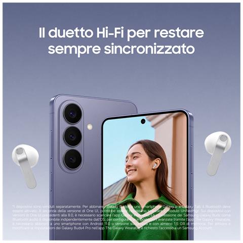 Galaxy Buds4, Black, Corpo in metallo, Altoparlante a 1 via, equalizzatore adattivo, Chiamate cristalline, Audio a 360°, ANC, Controllo adattivo del rumore Connessione senza interruzioni e One UI, Galaxy AI pronto ai comandi vocali - Foto 2