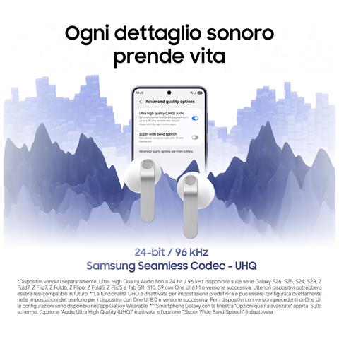 Galaxy Buds4, Black, Corpo in metallo, Altoparlante a 1 via, equalizzatore adattivo, Chiamate cristalline, Audio a 360°, ANC, Controllo adattivo del rumore Connessione senza interruzioni e One UI, Galaxy AI pronto ai comandi vocali - Foto 8