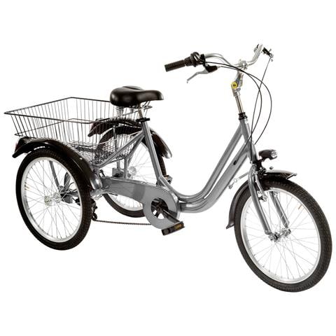 Bici A Tre Ruote Misura 20 Bicicletta Unisex Tr20 Con Cambio 6v Telaio In Alluminio Completa Di Accessori E Luci A Led - 42 Argento - Foto 1