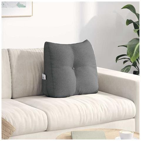 Cuscino per Schiena Grigio scuro 45 x 24 x 50 cm Tessuto - Foto 2