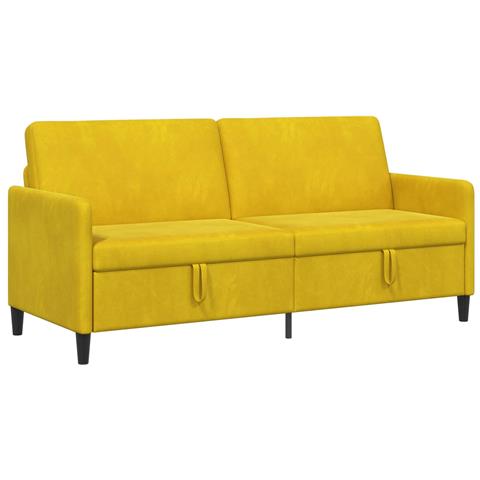 Divano con Storage Giallo 192 x 78 x 87 cm Poliestere - Foto 1