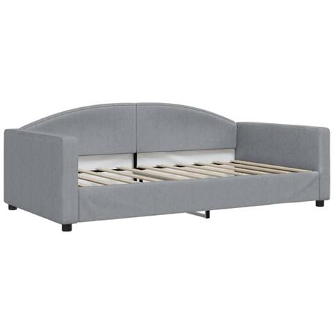 Letto da Giorno Grigio Chiaro 100x190 cm in Tessuto - Foto 1
