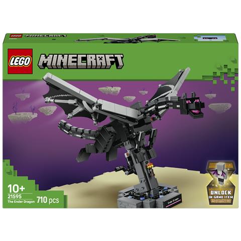 Minecraft 21595 Drago dell'End, Giocattolo Interattivo con Ali Mobili e Supporto, Regalo per Gamer e Bambini da 10 Anni - Foto 1
