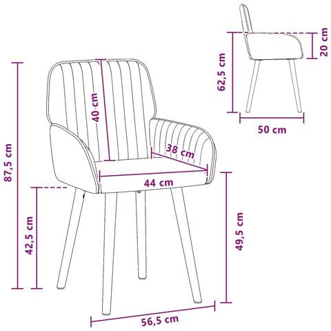 Sedie da pranzo 6 pcs Tessuto Tortora 56,5 x 50 x 87,5 cm - Foto 8