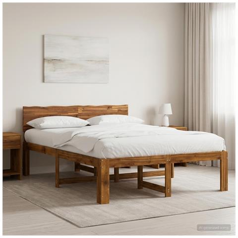 Letto matrimoniale con testiera ROSTOCK Naturale 140 x 200 cm - Foto 2