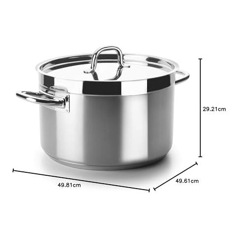 54041 - Casseruola alta Chef Luxe da 40 cm in acciaio inox con coperchio - Foto 3