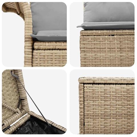 Set di divani 7 pz Beige e Grigio Chiaro - Foto 2