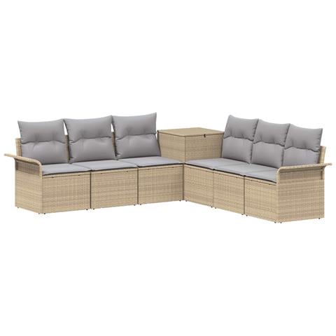 Set di divani 7 pz Beige e Grigio Chiaro - Foto 1