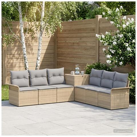 Set di divani 7 pz Beige e Grigio Chiaro - Foto 9