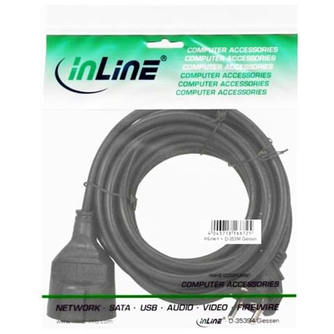 cavo prolunga alimentazione schu. ko. 10a / 250v, 2-poli e contatto di terra, spina cee-7/7 su presa cee-7/7, nero, 2m - Foto 2