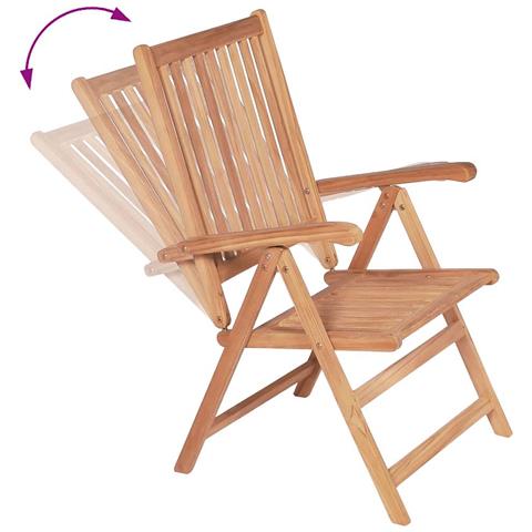 Sedie Reclinabili da Giardino 2 pz in Legno Massello di Teak - Foto 2