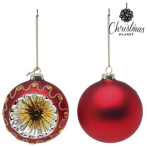 Palle Di Natale 1662 8 Cm (2 Uds) Geam Rosso S1107265 - Foto 1