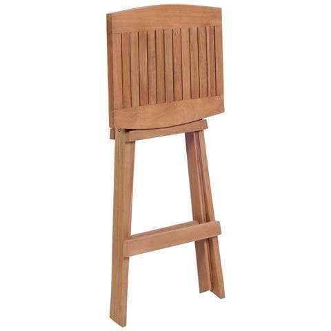 Sgabelli Da Bar Pieghevoli 2 Pz In Legno Massello Di Teak - Foto 2
