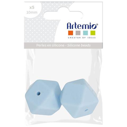 Perlina Di Silicone Esagonale X 2 - 17 Mm - Blu Pastello - Foto 4