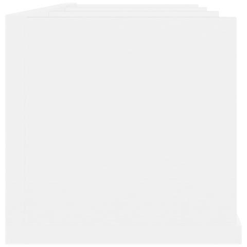 Scaffale Porta CD a Parete Bianco 75x18x18 cm in Multistrato - Foto 2