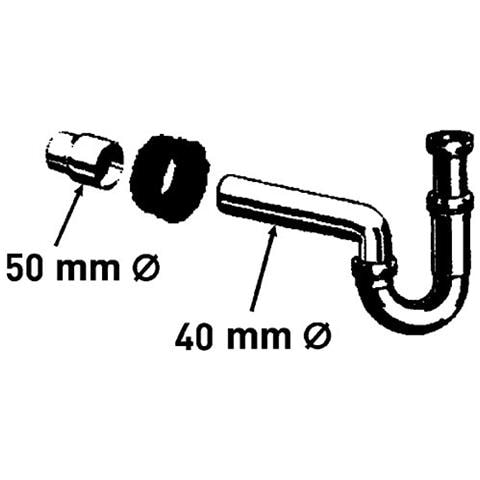 Ht Sifone 25187 7 - Tubo Di Scarico Dal Lavello, Con Manicotto In Gomma Per Tubo Di Scappamento, Sistema Di Installazione, 40-50 Mm, Nero - Foto 2