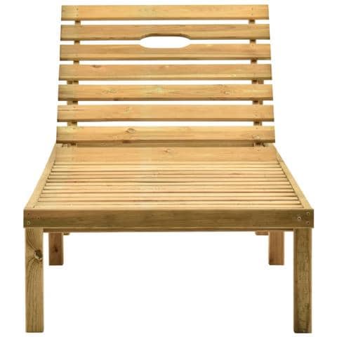 Lettino da Giardino con Cuscino Nero Legno di Pino Impregnato - Foto 8