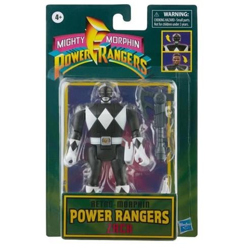 Power Rangers Retro-morphin, Figura Black Ranger, Zack, Testa Inclinabile, Ispirato Al Classico Mighty Morphin, 4 Anni - Foto 1