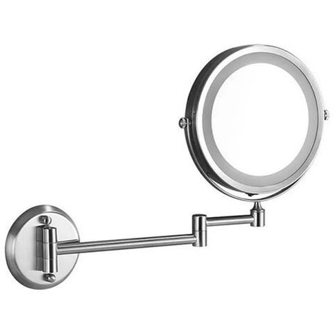 V-tac Vt-7571 Lampada Specchio Ingrandimento 1x - 3x Con Luce Led Integrata 3w Bianco Freddo 6400k Orientabile Fissaggio A Muro Colore Nickel Satinato - Sku 6628 - Foto 1