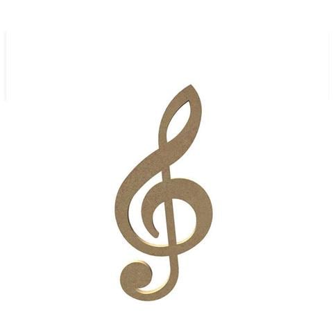 Nota Musicale In Legno Mdf Per Decorare - 16 X 7 Cm - Foto 1