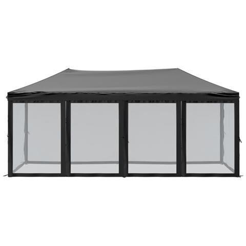 Tenda Per Feste Pieghevole Con Pareti Laterali Nero 3x6 M - Foto 2