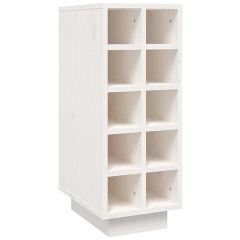 Portabottiglie Bianco 23x34x61 cm in Legno Massello di Pino - Foto 1