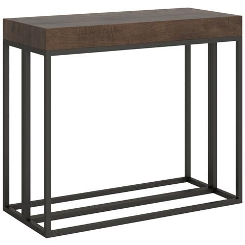 Consolle Allungabile 90x40/196 Cm Epoca Small Telaio Antracite - Noce - Foto 5