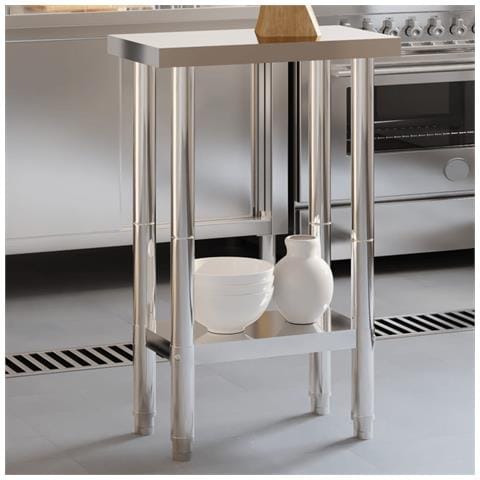 Tavolo Da Lavoro Da Cucina 55x55x85 Cm In Acciaio Inossidabile - Foto 1