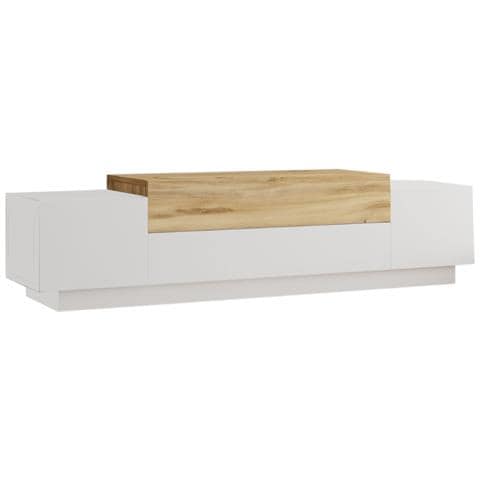 Porta Tv Di Design Bianco E Legno Da 160 Cm Melo - Foto 1
