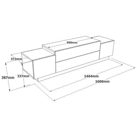 Porta Tv Di Design Bianco E Legno Da 160 Cm Melo - Foto 5