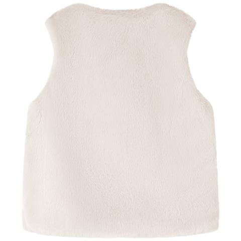 Gilet Da Bambina In Pelliccia Sintetica Beige 116 - Foto 2