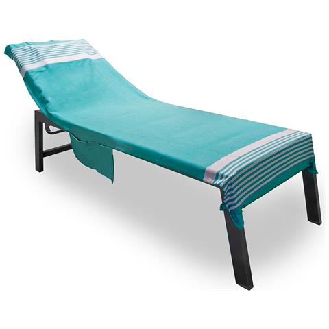 Telo Mare Lettino Spiaggia Piscina Con Cuscino E Tasche Palau Verde Acqua - Foto 1