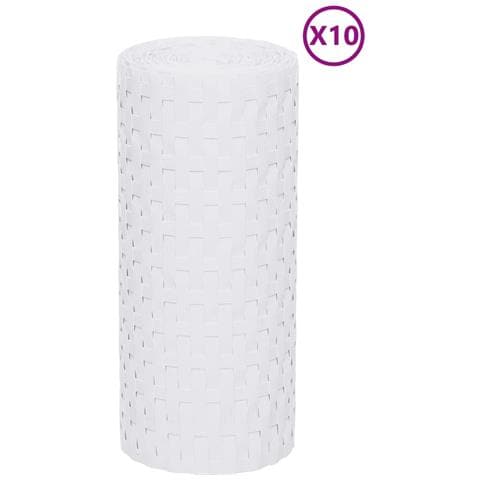 Schermi Da Balcone 10 Pz Bianchi 255x19 Cm In Polyrattan - Foto 1
