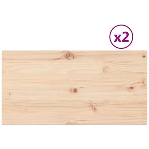 Piani Tavolo 2 Pz 90x45x1,7 Cm Rettangolare Legno Massello Pino - Foto 2