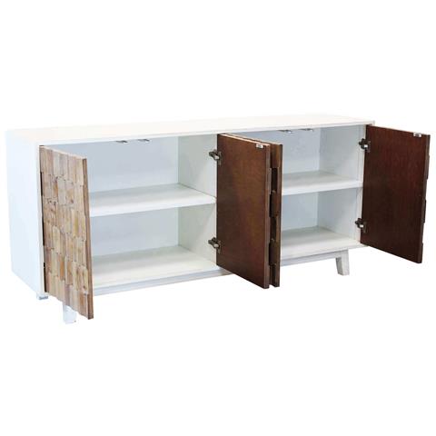 Mobile Credenza Da Interno A 4 Ante In Legno Con Decoro In Rilievo Linea Classic Spike - Foto 2