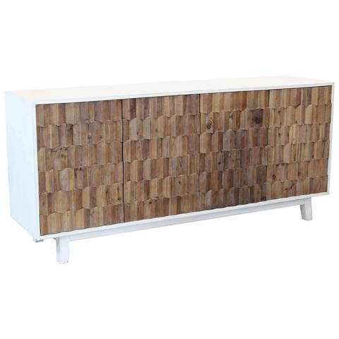 Mobile Credenza Da Interno A 4 Ante In Legno Con Decoro In Rilievo Linea Classic Spike - Foto 1