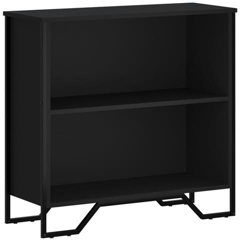 Libreria Nera 80x31x74,5 Cm In Legno Multistrato - Foto 2