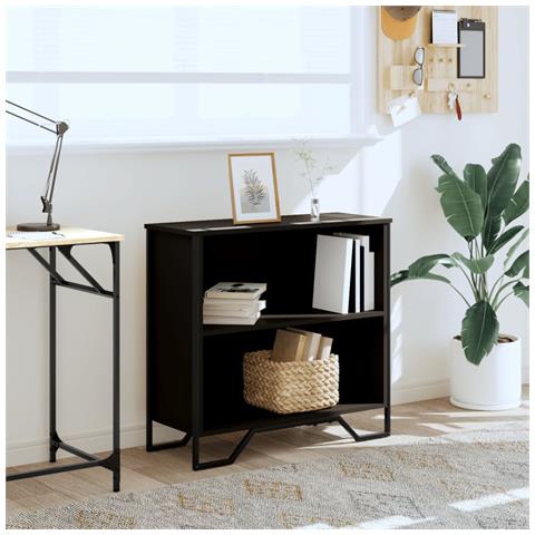 Libreria Nera 80x31x74,5 Cm In Legno Multistrato - Foto 3