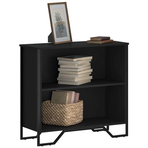 Libreria Nera 80x31x74,5 Cm In Legno Multistrato - Foto 1