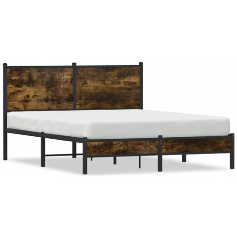 Giroletto Con Testiera In Metallo Rovere Fumo 137x190 Cm - Foto 2
