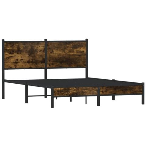 Giroletto Con Testiera In Metallo Rovere Fumo 137x190 Cm - Foto 3