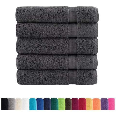 Asciugamani Bagno SOLUND 25 pz Antracite 100x150cm 600gsm - Foto 2