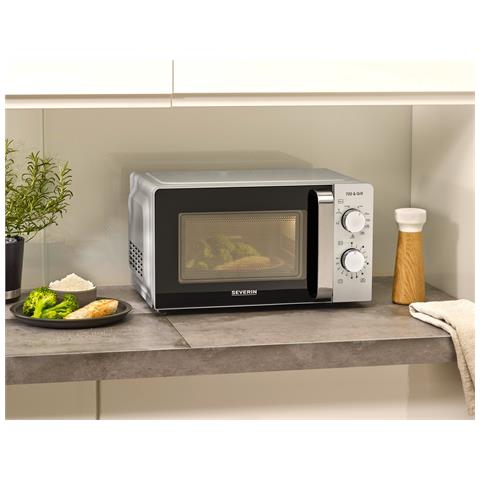 MW 7780 forno a microonde Nero, Argento Microonde con grill Superficie piana 17 L 700 W - Foto 2