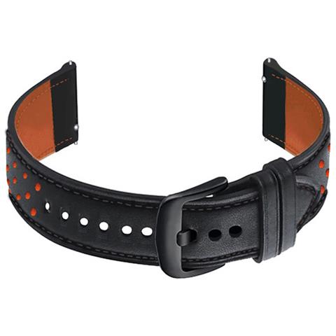 Cinturino Per Orologio In Pelle Con Cuciture E Punti Per Huawei Gt3 Pro Black 20 Mm - Foto 2