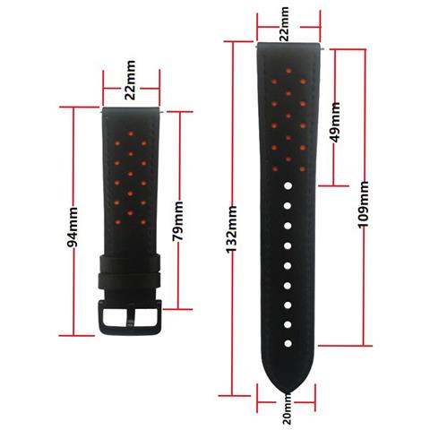 Cinturino Per Orologio In Pelle Con Cuciture E Punti Per Huawei Gt3 Pro Black 20 Mm - Foto 4