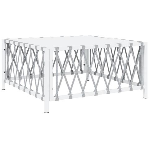 Set Salotto da Giardino 5 pz con Cuscini in Acciaio Bianco - Foto 9