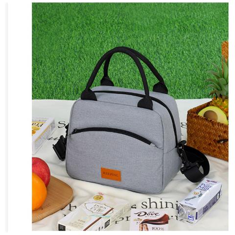 Borsa Termica Porta Pranzo Da Lavoro, Borsa Tote Porta Pranzo A Tracolla Per Donne E Uomini Grey - Foto 2