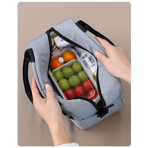 Borsa Termica Porta Pranzo Da Lavoro, Borsa Tote Porta Pranzo A Tracolla Per Donne E Uomini Grey - Foto 13