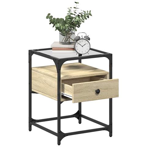 Comodino Rovere Sonoma 40x40x55 Cm In Legno Multistrato - Foto 3