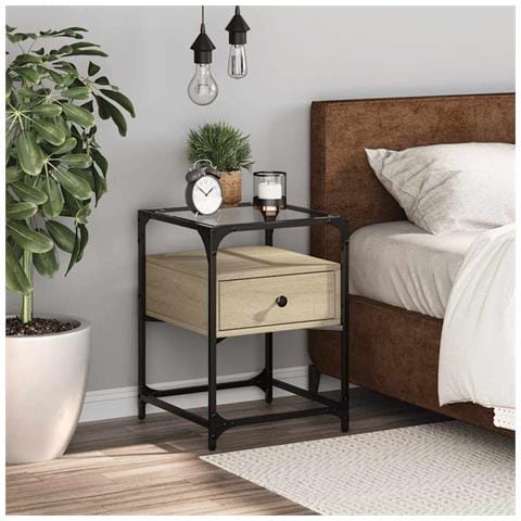 Comodino Rovere Sonoma 40x40x55 Cm In Legno Multistrato - Foto 1